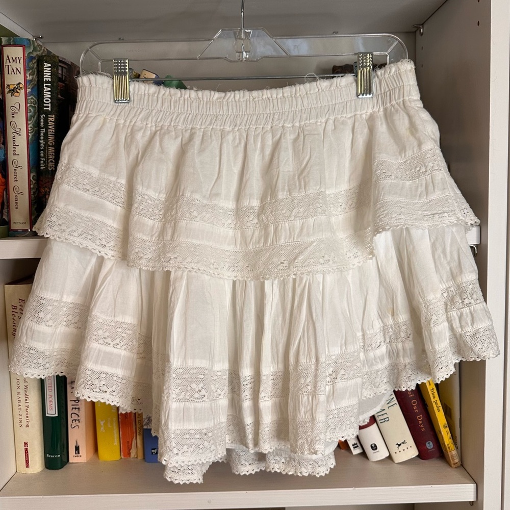 LoveShackFancy Ruffle Mini Skirt.  Size L